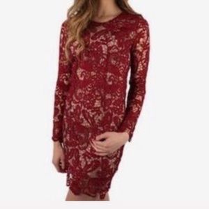 NWOT Olivaceous Burgundy Lace Dress